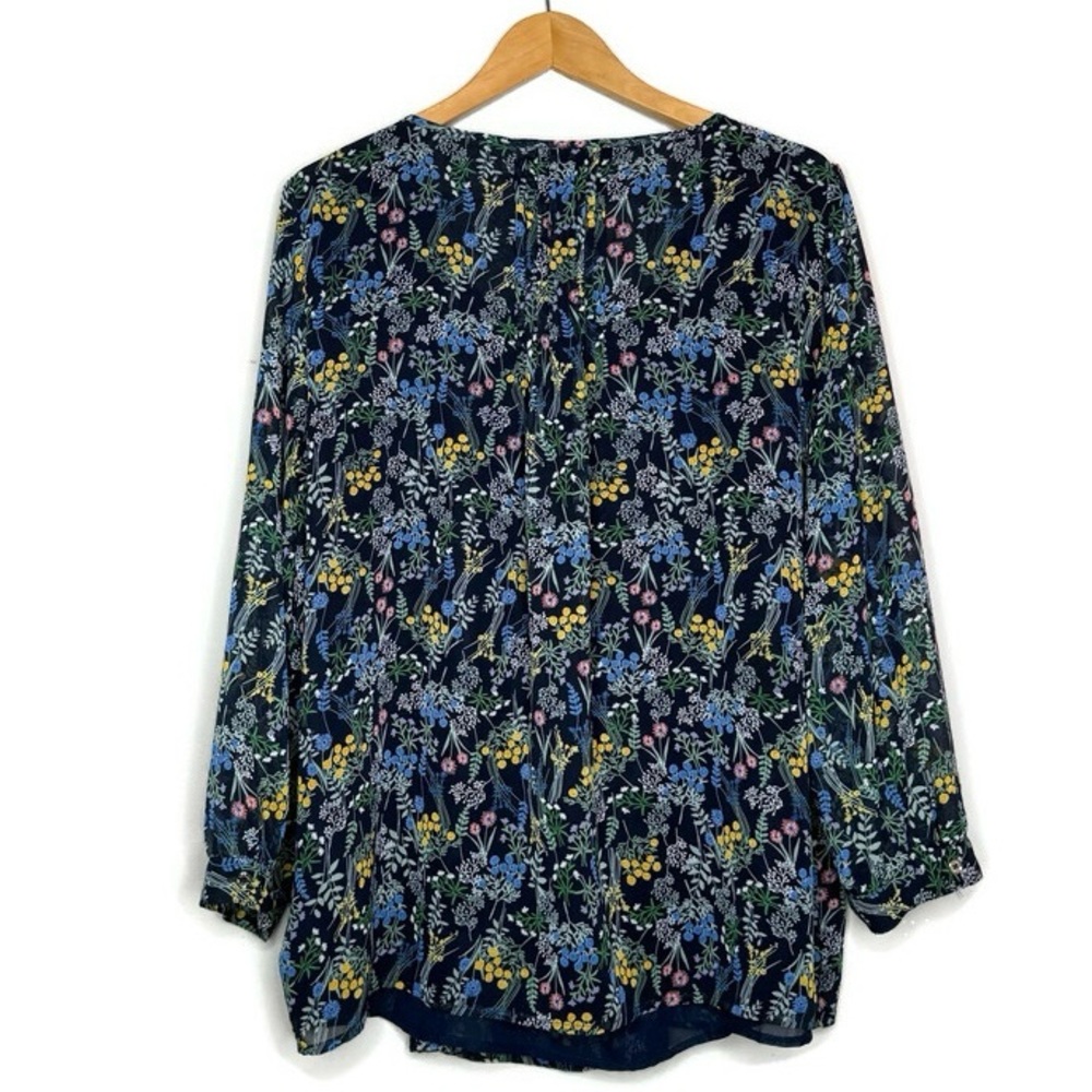 Tommy Hilfiger Navy Floral Print Blouse Women’s Size XXL - Picture 2 of 8